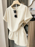 2 pcs Casual Top and Shorts Set